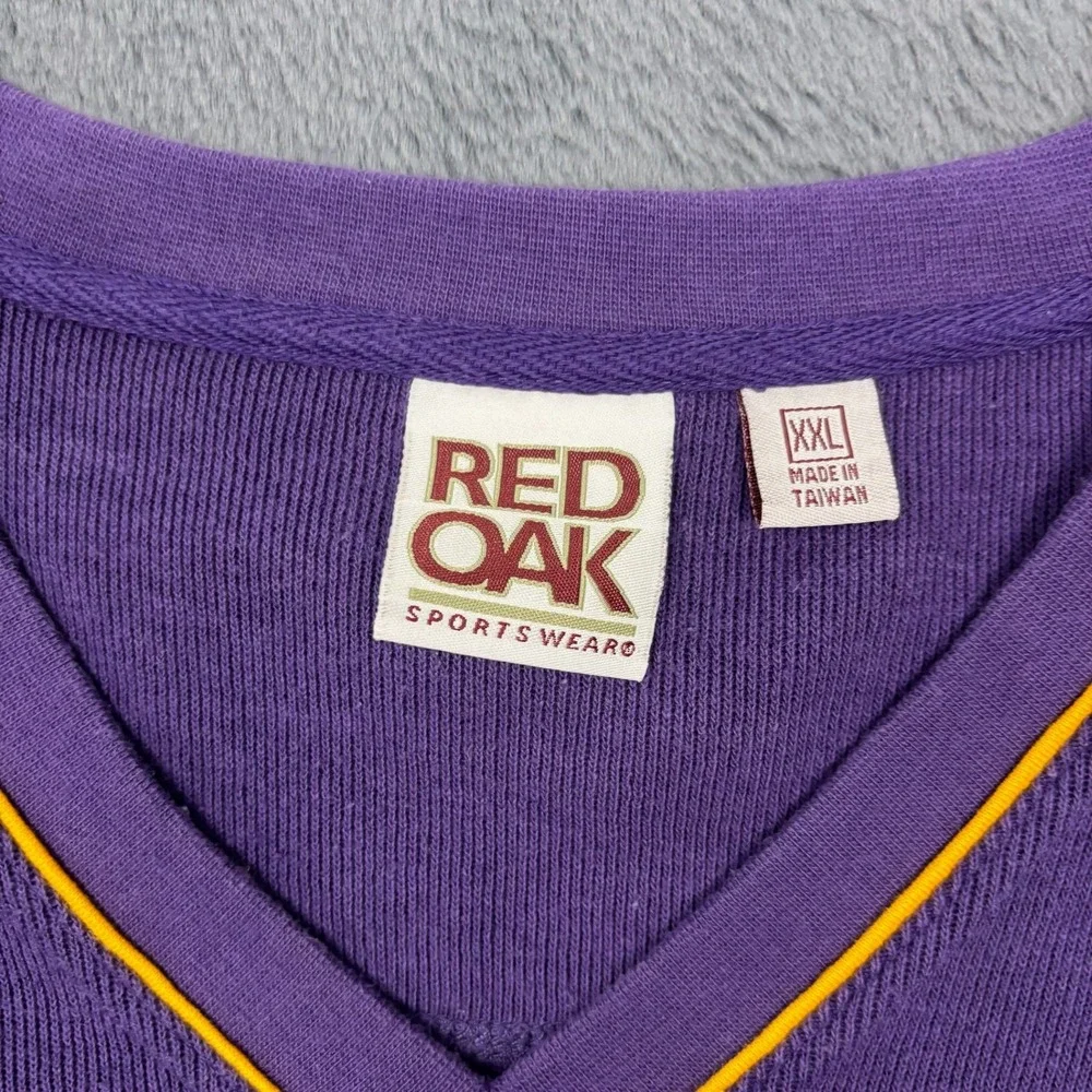 Vintage Red Oak LSU Tigers Sweater Vest Purple Gold V-Neck XXL 4100 Mens